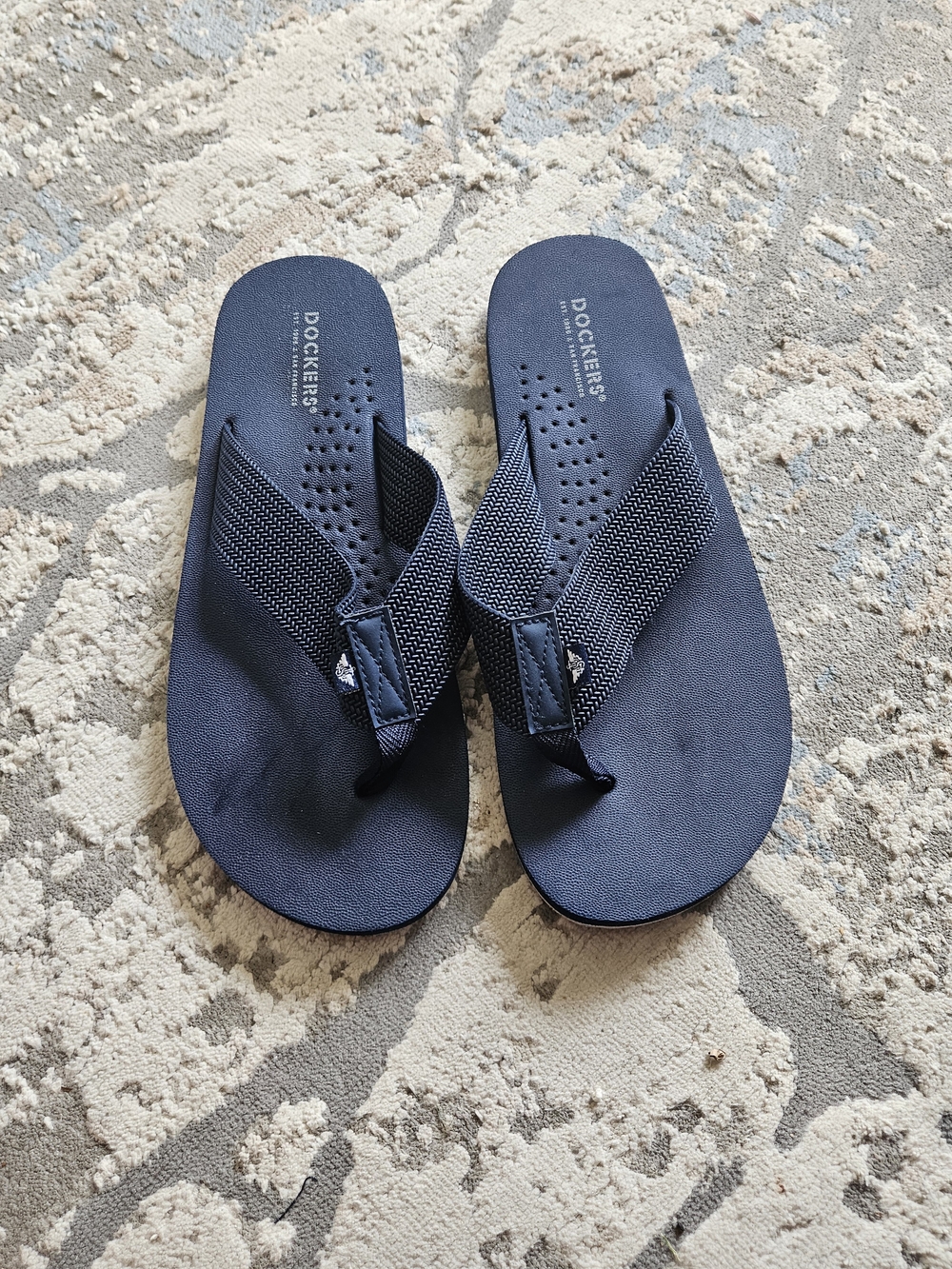 Dockers Men's Navy Mesh Strap Flip Flops